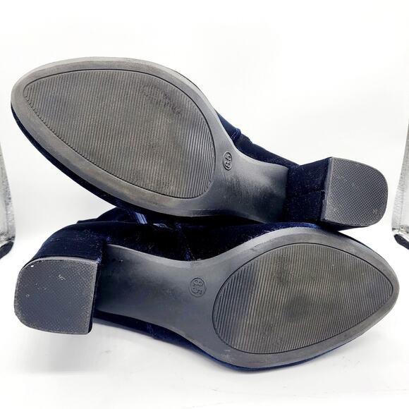 Y2K Candie's FANSV Navy Blue Faux Suede Chunky Heel Ankle Boots Women's Size 8.5 - Picture 8 of 11